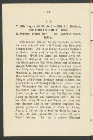 7. 8. 7. Wie klopfen die Meister? 8. Worauf deuten sie?