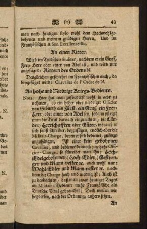 43-69, An hohe und niedrige Kriegs-Bediente. An hohe und niedrige Hof-Bediente. An Berg- und Hütten-Bediente.
