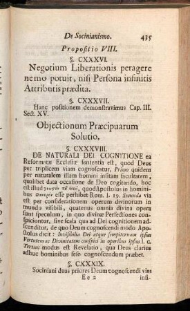 Objectionum Præcipuarum Solutio.