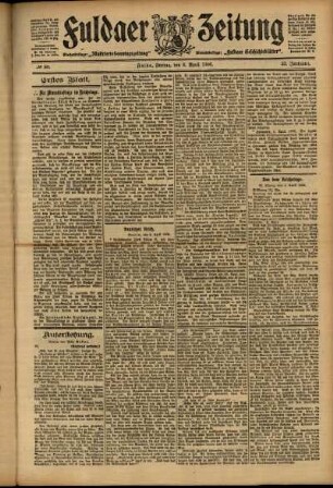 Erste Ausgabe vom Freitag, den 06. April 1906.