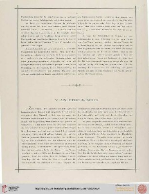 V. Architektonisches
