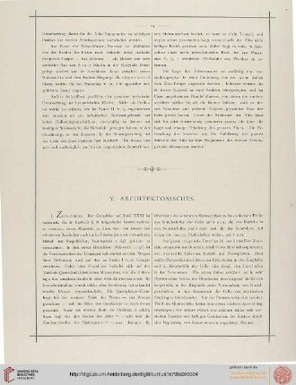 V. Architektonisches