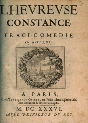 L' heureuse Constance : Tragicomedie