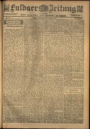 Zweite Ausgabe vom Dienstag, den 07. Oktober 1902.