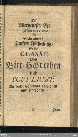 Der Allerneuesten Art Höflich und Galant zu Schreiben - [Funfte Abtheilung]