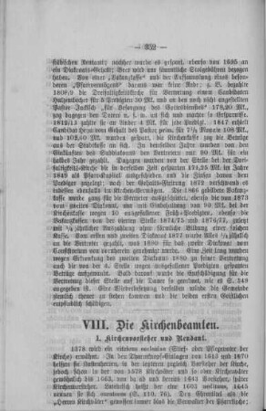 VIII. Die Kirchenbeamten