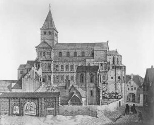 Trier, Porta Nigra mit eingebauter Sankt Simeonskirche, Südseite