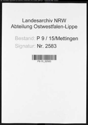 Sterberegister Standesamt Mettingen