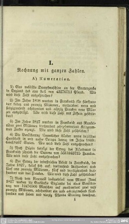 I. Rechnung mit ganzen Zahlen