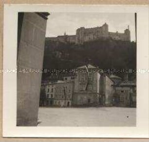 Blick auf Festung Hohensalzburg, dem Wahrzeichen von Salzburg