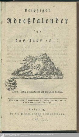 3.1817: Leipziger Adreßkalender : auf d. Jahr ...