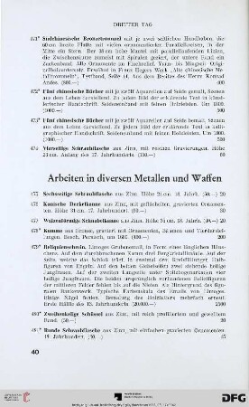 Arbeiten in diversen Metallen und Waffen (Nr. 475-501)