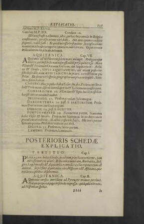 Posterioris Schedae explicatio.