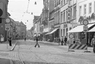 Fußgängerzone in der Pfinztalstraße zwischen Seboldstraße und Zunftstraße in Durlach