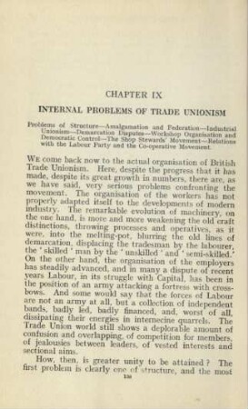 Chapter IX Internal Problems Of Trade Unionism