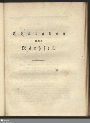 Charaden und Räthsel