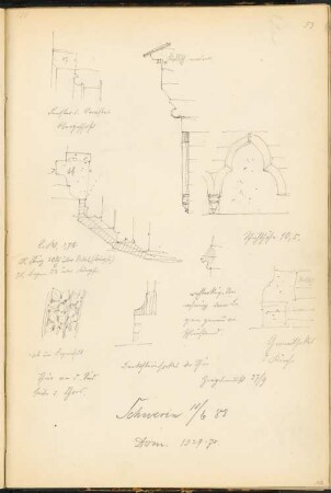 Dom, Schwerin: Details (aus: Skizzen- und Fotoalbum 1)