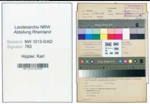 Entnazifizierung Karl Hippler , geb. 16.04.1898 (Elektriker)