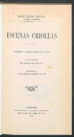 Escenas criollas : cuentos y narraciones populares