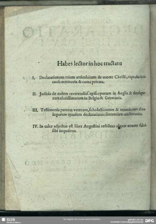 Habes lector in hoc tractatu