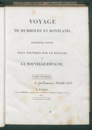 Voyage de Humboldt et Bonpland 3.P.Essai politique sur le royaume de la Nouvelle-Espagne, T.1