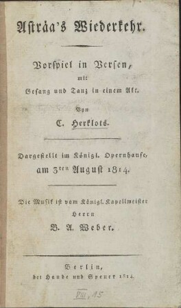 Asträa's Wiederkehr