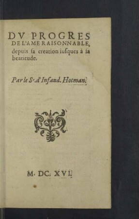 Du Progres de L'Ameraisonnable