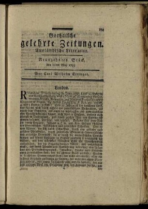 Neunzehntes Stück, den 11ten May 1793.