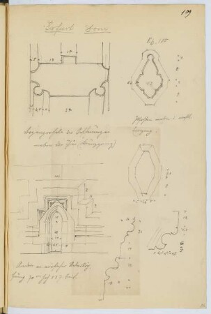 Dom, Erfurt: Details (aus: Skizzen- und Fotoalbum 8)