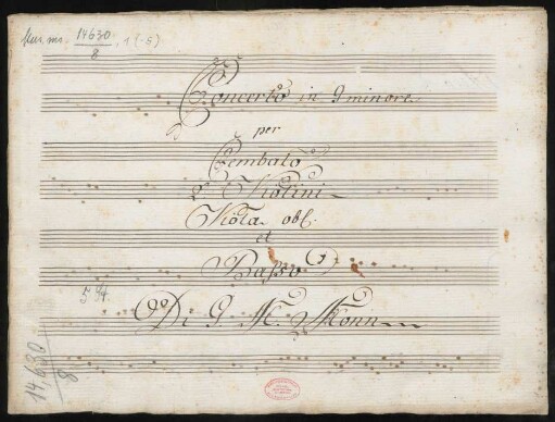 Konzerte; cemb, strings; g-Moll; DTÖ 39 39