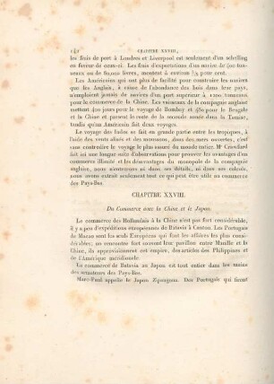 Chapitre XXVIII. Du commerce avec la Chine et le Japon