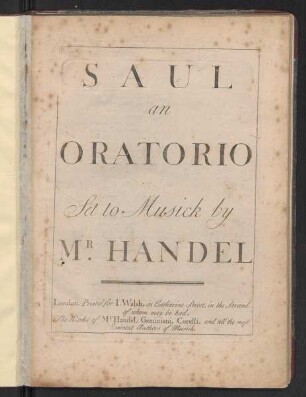 Saul, an oratorio