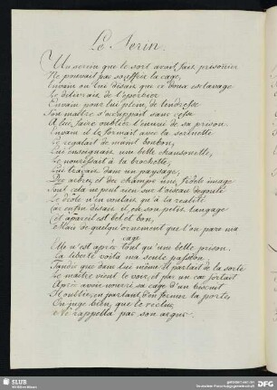 [Text 125:] Le Serin (Fabel).