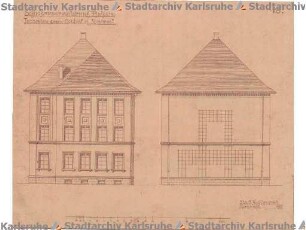 Beichel, Friedrich. Schulhaus Rintheim. Schulhauserweiterung