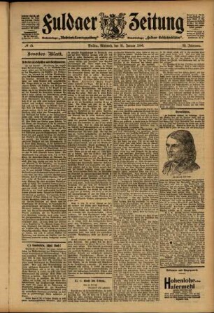 Zweite Ausgabe vom Mittwoch, den 31. Januar 1906.