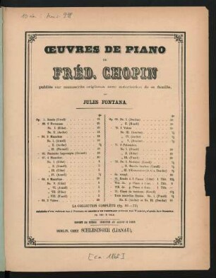 Rondo pour deux pianos : op. 73 : oeuvres posthumes, livr. VIII : (1835)
