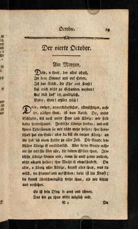 19-30, Der vierte-sechste October.