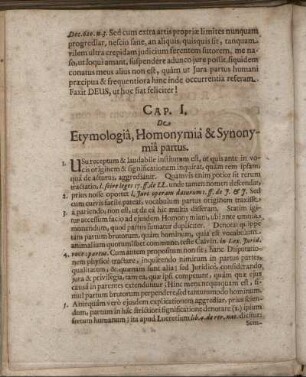 Cap. I. De Etymologia, Homonymia & Synonymia partus.