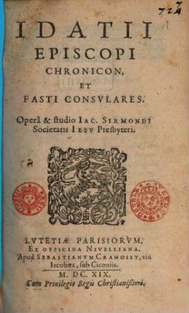 Idatii Chronicon et fasti consulares