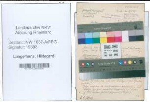 Entnazifizierung Hildegard Langerhans , geb. 00.00.0000 ()