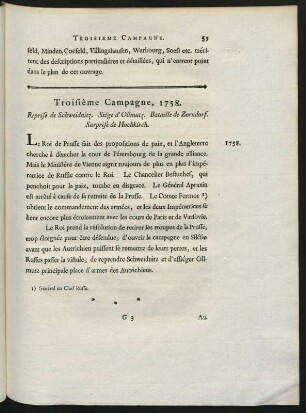 Troisième Campagne, 1758. Reprise de Schweidnitz. Siège d'Ollmutz. Bataille de Zorndorf. Surprise de Hochkirch.