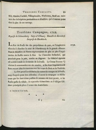 Troisième Campagne, 1758. Reprise de Schweidnitz. Siège d'Ollmutz. Bataille de Zorndorf. Surprise de Hochkirch.