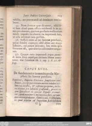 Caput XVIII. De fundamentio immminuendae Maiestatis seu summae potestatis.