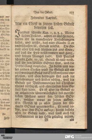 Wie ein Christ in seinem Leiden Gedult beweisen soll.