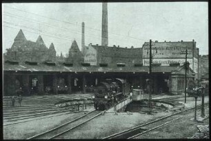 Ringlokschuppen und Drehscheibe des Anhalter Bahnhofs