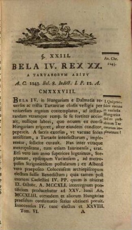 Historia Critica Regvm Hvngariae ... : Ex Fide Domesticorvm Et Exterorvm Scriptorvm Concinnata, Tomvlvs VI.. [Stirps Arpadiana]