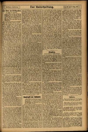 Zweite Ausgabe vom Mittwoch, den 27. August 1924.