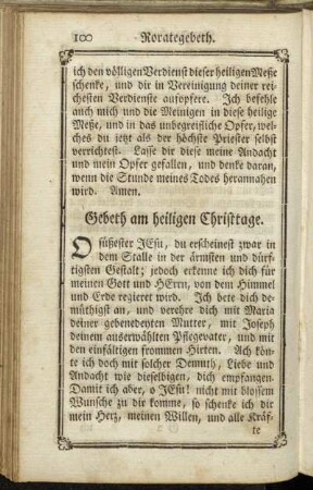 Gebeth am heiligen Christtage. - Am heiligen Pfingsttage.