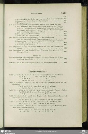 Tafelverzeichnis.