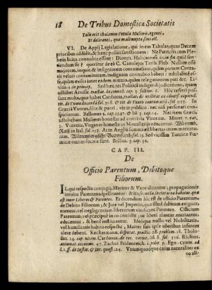 Cap. III. Officio Parentum, Debitoque Filiorum.